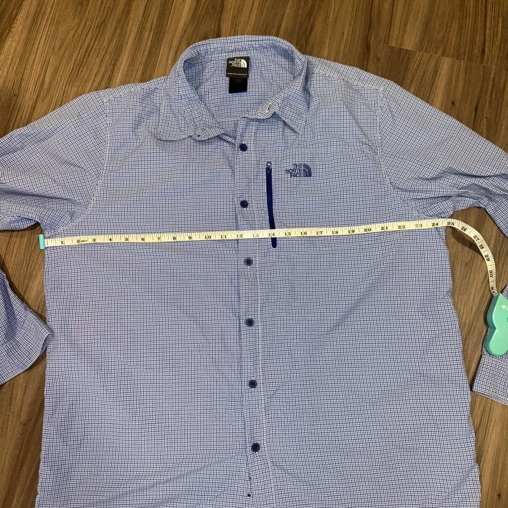 The North Face Mens XL‎ Blue Plaid Long Sleeve Button Down Shirt